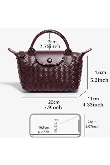 D Dive DDive Mini Small Size Braided Luxury Leather Women's top Handle Handbag Fashion