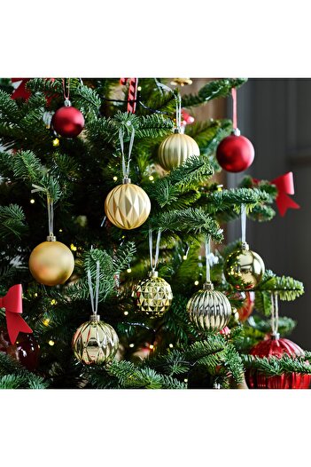 IKEA VINTERFINT Tree ornament, bauble gold-colour, 7 cm