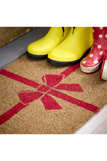 IKEA VINTERFINT Door mat, bow coir/red, 60 x 90 cm