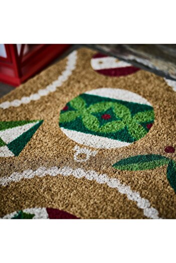 IKEA VINTERFINT Door mat, Christmas bauble patterned coir/multicolour, 40 x 60 cm