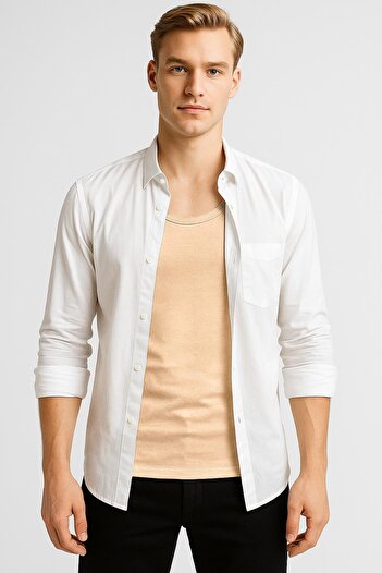 REN Invisible Undershirt Men's Stone Color Thin Strap Non-Marking Cotton Modal Premium Undershirt