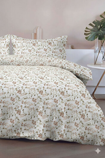 FAVORA Bella Double 100% Cotton Duvet Cover Set - Brown