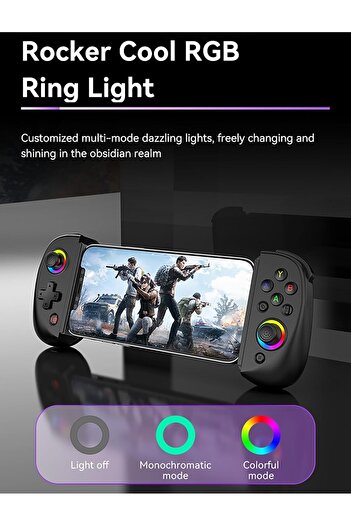 Generic Game Controller with RGB Lights, Turbo Mode Compatible with iPad, Tablet, iPhone, Android, PC,