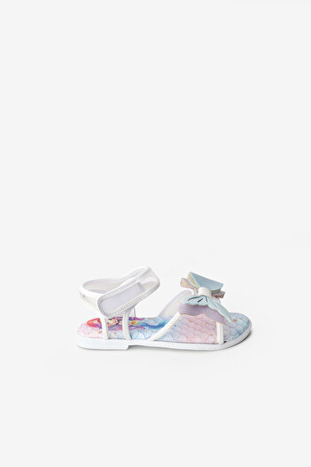 Le Mabelle White Mermaid Bow Transparent Girls' Sandals