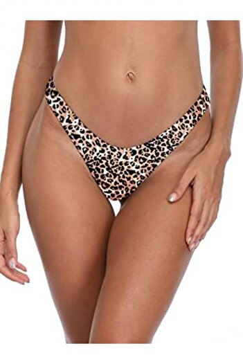 embody Women's swim thong briefs , animal print lm060