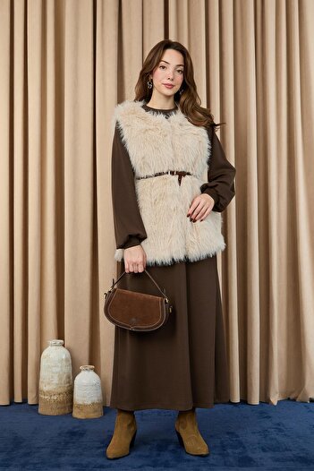 Soul Women's Vest Fur 32408Ylk - Beige
