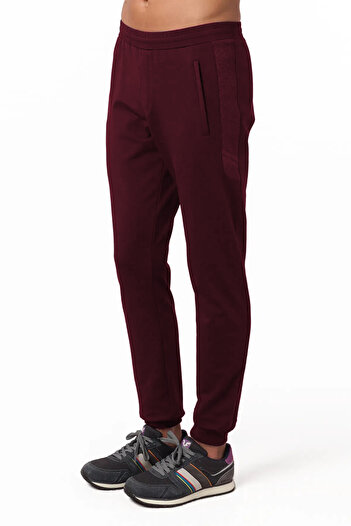 bilcee Men's Burgundy Printed Cotton Knitted Tracksuit Set 6101