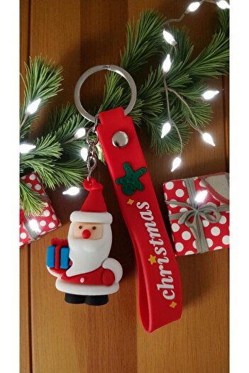 FAMEMUS ACCESSORY Special New Year's Gift Silicone Keychain Santa Claus
