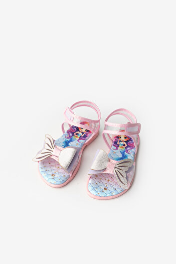 Le Mabelle Pink Mermaid Bow Transparent Girls' Sandals