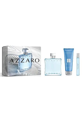Azzaro Chrome Set, Men, Eau de Toilette, 100 ml + Shower Gel, 75 ml + Eau de Toilette, 10 ml