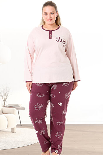 Bella Linda Cotton Long Sleeve Plus Size Pajama Set