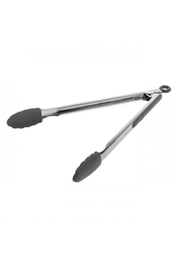 OEM Metal tongs with silicone tips for serving, length 34 cm