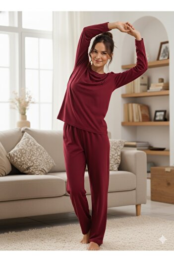 FAMES PİJAMA Women's Long Sleeve Pajama Set