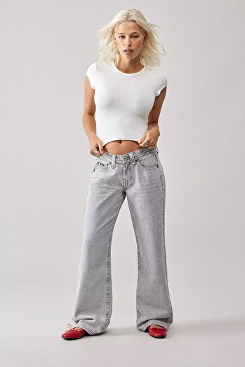 september island Vintage Grey Color Low Waist Jeans Pants