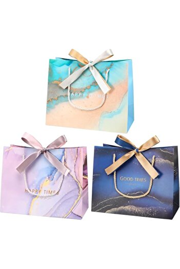 Generic 3 Packs 9.8" Medium Gift Bag with Tissue Paper,Reusable Paper Gift Bags with Handles,Suitable for B