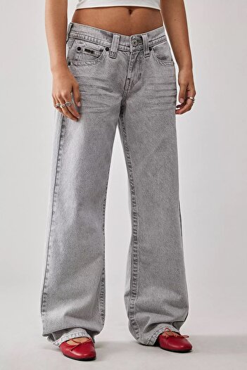september island Vintage Grey Color Low Waist Jeans Pants