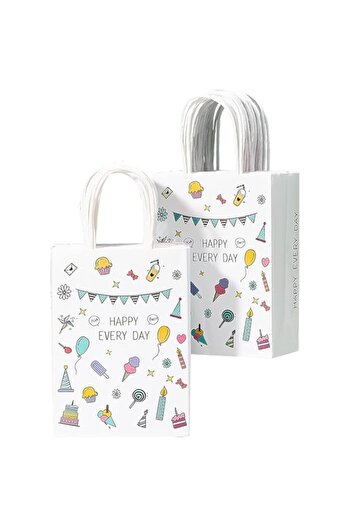 Generic Small Gift Bags, 50PCS Kraft Paper Gift Bags with Handles, 5.9 x 3.2 x 8.3 Inches, Perfect for Part