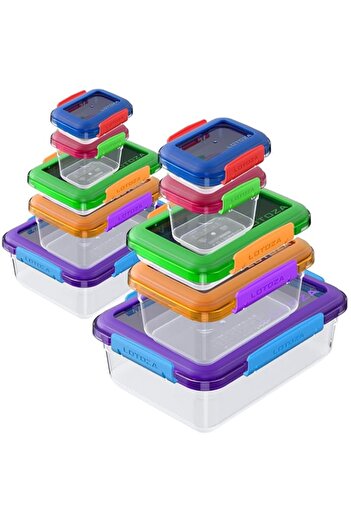 Generic 10 Pcs Set Plastic Food Storage Containers with Lids BPA Free Snap Lock Container Kitchen Pantry Or