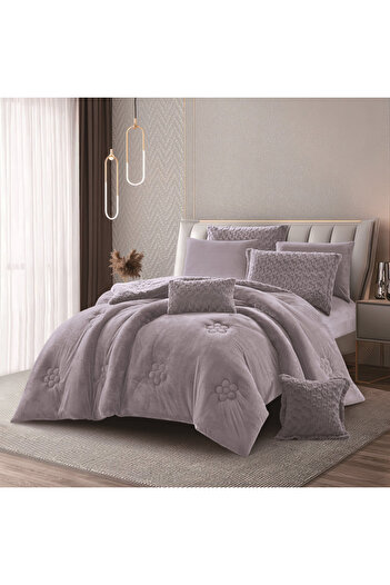 HOURS Horse Winter Bedspread, Fur and Velvet, Heavy Fill, Suitable for Single Bed Size 120 x 200 cm, 4 Pieces, 250 Stitches