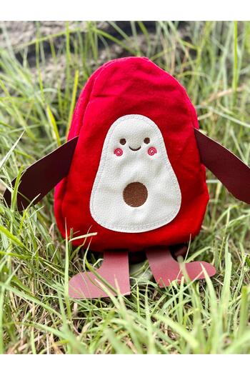 Des Biens Avocado Fleece Fabric Zippered Washable Cute Sweet Children's Bag