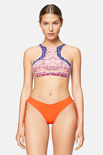 BİLLABONG Women Allover Print Sun Fade High Bikini Top, Multicolor