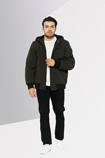 Michael Kors Men Brand Logo Hooded Parka Jacket, Olive