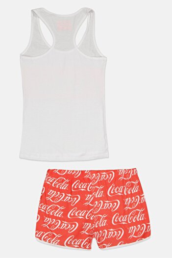 Coca-Cola Kids Girl 2 PIeces Brand Logo Sleeveless Top With Shorts Set, Multicolor