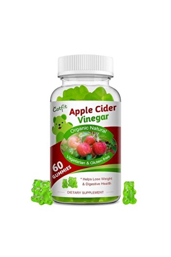 ALHENA Vegan Apple Cider Vinegar Gummies (Green Apple) for , Metabolism, Appetite Suppression, 6