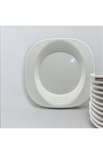 cc bin shihon White melamine serving plate, 12 pieces, size 20 cm