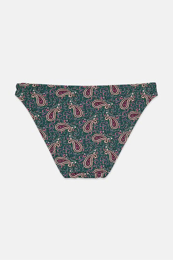 Etam Women Allover Printed Bikini Panty, Green Combo