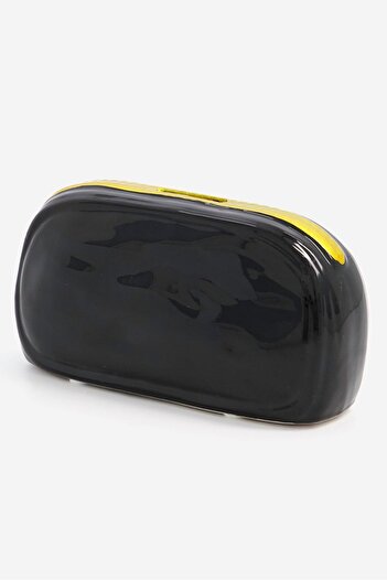 Relaxdays Ceramic Wallet Money Box, Black and Gold