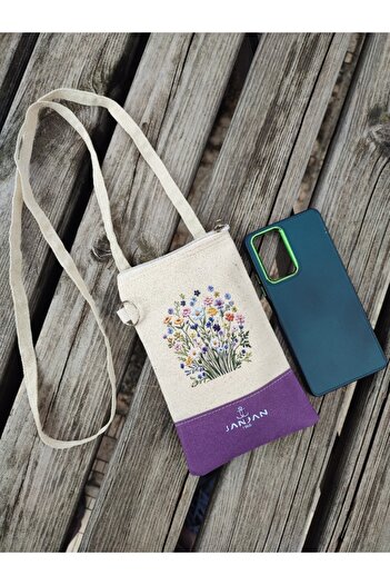 JANJAN Phone Bag with Strap, Wallet with Strap, Canvas Phone Bag, Waist Bag, Wallet with Strap,
