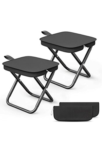 Generic YelaJoy 2pcs Portable Folding Stool, Small Portable Stool for Adults, Fishing Hiking Gardening and