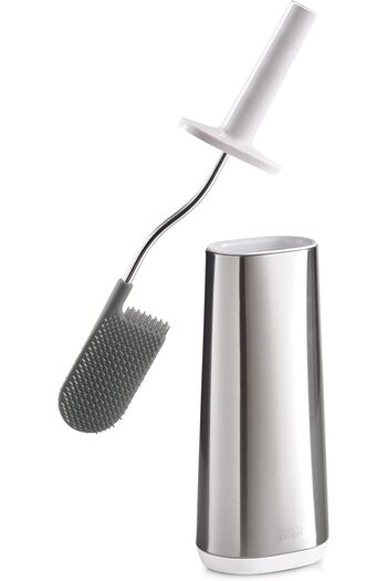 Joseph Joseph Flex 70517 Toilet Brush with Ultra‑Slim Stainless Steel Holder, Drip‑Free