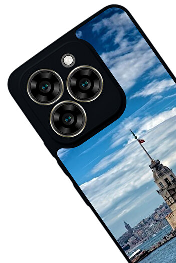 Aksel Kılıf Reeder S919 Compatible Printed , Matte Black, Soft Silicone, Protective, Shock Absorbing Cover, Case