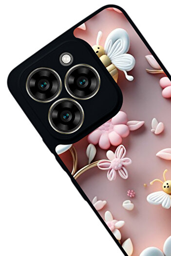Aksel Kılıf Reeder S919 Compatible Printed , Matte Black, Soft Silicone, Protective, Shock Absorbing Cover, Case