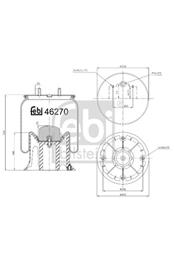 FEBI BILSTEIN Rear axle air suspension bellow RENAULT TRUCKS MIDLUM 2000-2006