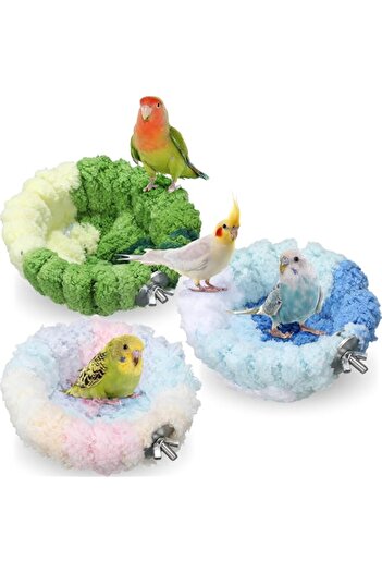 Generic Plush Hanging Bird Nest Bed for Parakeets, Cockatiels, Conures & Lovebirds – Soft, Fluffy Cage Bird