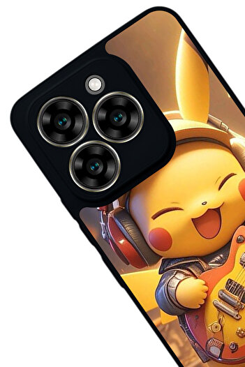 Aksel Kılıf Reeder S919 Compatible Printed , Matte Black, Soft Silicone, Protective, Shock Absorbing Cover, Case