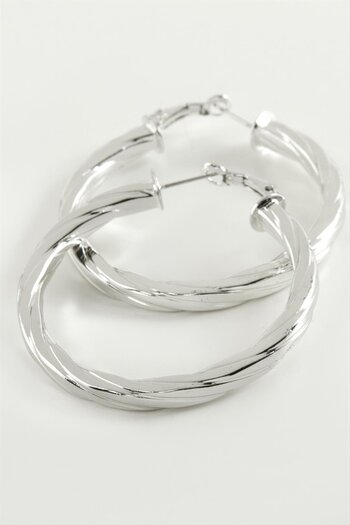 AKSESUARIM Twisted Hoop Earrings 4.5 cm