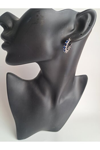 BHR AKSESUAR Blue Zircon Stone Earrings