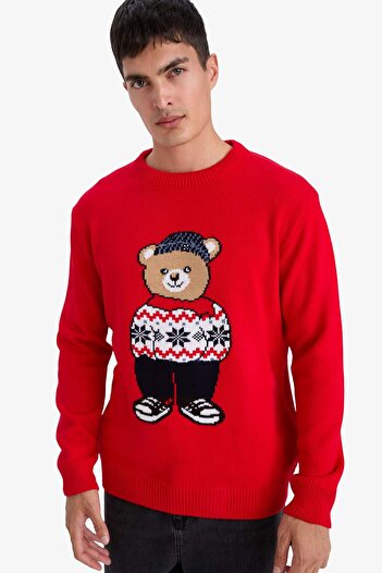 DeFacto Christmas Themed Knitwear Sweater G1119Ax25Wn