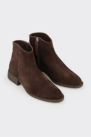 Elle Shoes Kahve Deri Kadın Klasik Bot