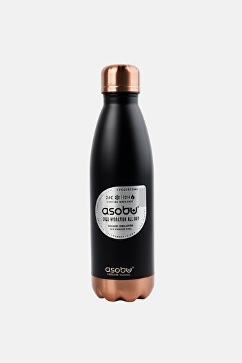 Asobu Fiat Retro Thermo Stainless Steel Water Bottle 500ml, Black