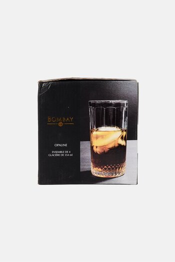 Bombay 4 Piece Milk Glass, Transparent