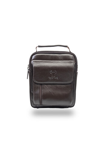Toro Nero Men's bag made of brown genuine leather Verdes