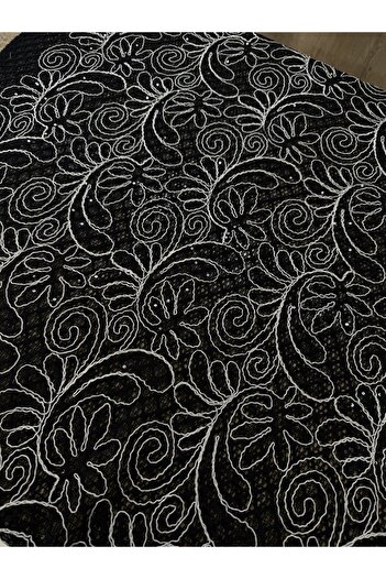 METERİAL Black and White Embroidered Sequin Lace Fabric – 135 cm Width |   A Piped K – Dress Material – Stylish Design Fabric