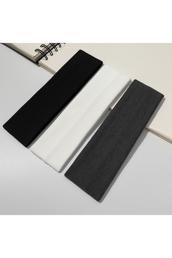 MERİCEY Women's Stretch Fabric Black White Anthracite Hair Band |   Sports & Casual Hair Clip |   Elastic Hair Accessory