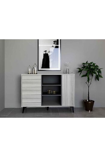 Stylish Home TV Stand and Center Table Set in Gray and White - SH63