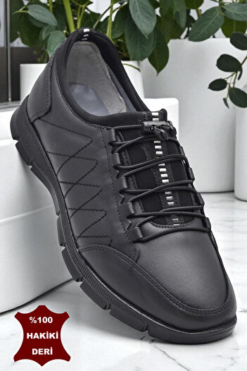 ISPARTALILAR 06 Orthopedic Sole Daily Genuine Leather Men's Shoes Casual Shoes Elastic